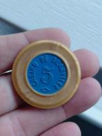 Casino Deauville Chip token - Blauw en Goud, Ophalen of Verzenden