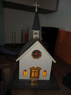 Houten Kerk met Verlichting - Afneembare Torenspits, Huis en Inrichting, Woonaccessoires | Kandelaars en Kaarsen, Ophalen