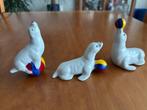 Beelden set van drie zeehonden met gekleurde bal, Ophalen, Gebruikt, Dier