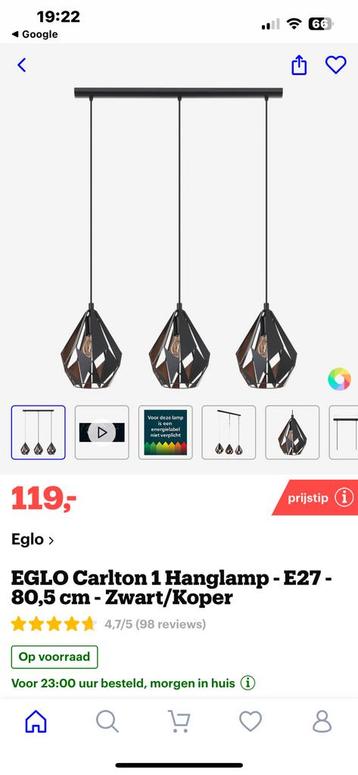 Eglo hanglamp type Carlton