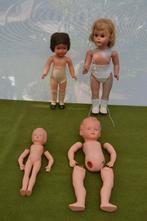 4 oude poppen van hard celluloid, 2 met slaapogen, 30 cm, Ophalen of Verzenden, Gebruikt, Pop