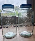 2 grote glazen voorraadpotten, Ophalen of Verzenden, Glas, Pot, Bus of Blik