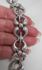 Zilveren prachtig zwaar modernist schakel collier nr.1050, Sieraden, Tassen en Uiterlijk, Antieke sieraden, Verzenden, Zilver
