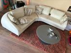 Leolux Vol de reve / half ronde zitbank / wit leder, Ophalen, Gebruikt, Leer, Modern