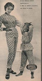 Retro reclame 1955 Jansen & Tilanus dames meisjes pyjama, Verzenden, Overige typen
