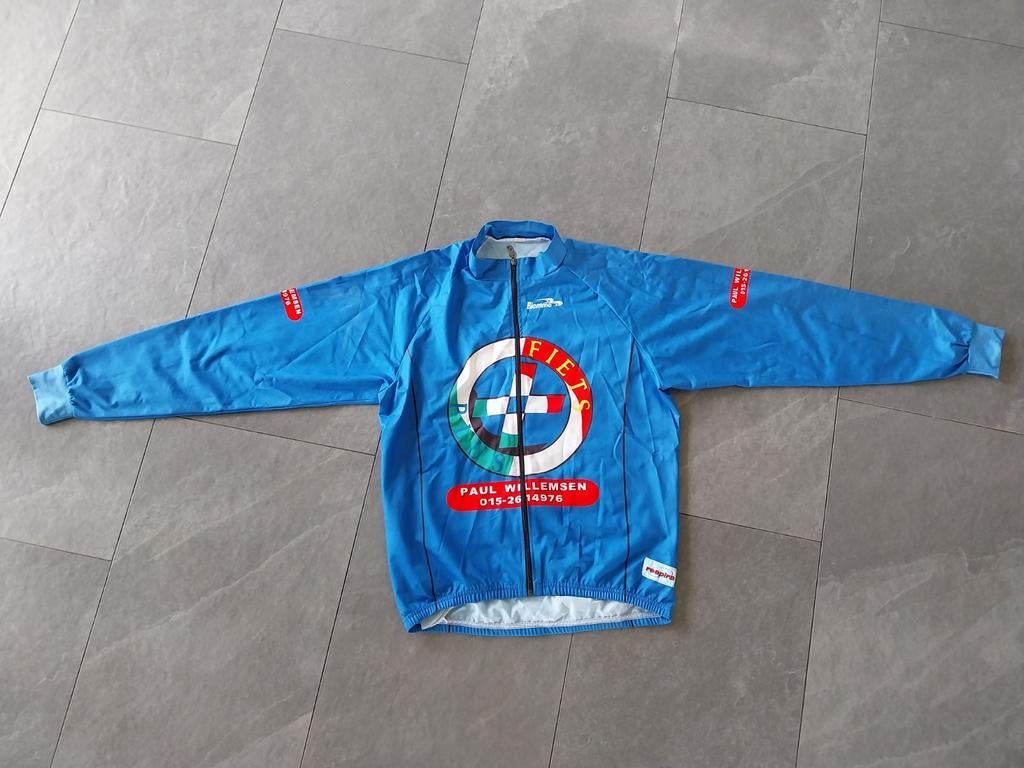 Biemme Wielren Wind Regenjack - Blauw - maat L, Sport en Fitness, Wielrennen, Ophalen of Verzenden, Gebruikt, Kleding