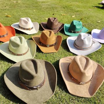 Suede cowboy hoed dames heren cowboyhoed cowgirl western beschikbaar voor biedingen