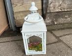 Witte decoratieve lantaarn, Gebruikt, Wit, Ophalen of Verzenden, Metaal