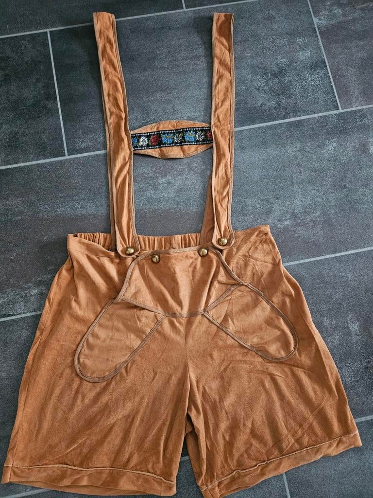 Tiroler Lederhosen voor carnaval of oktoberfest, Ophalen of Verzenden, Zo goed als nieuw, Carnaval, Kleding