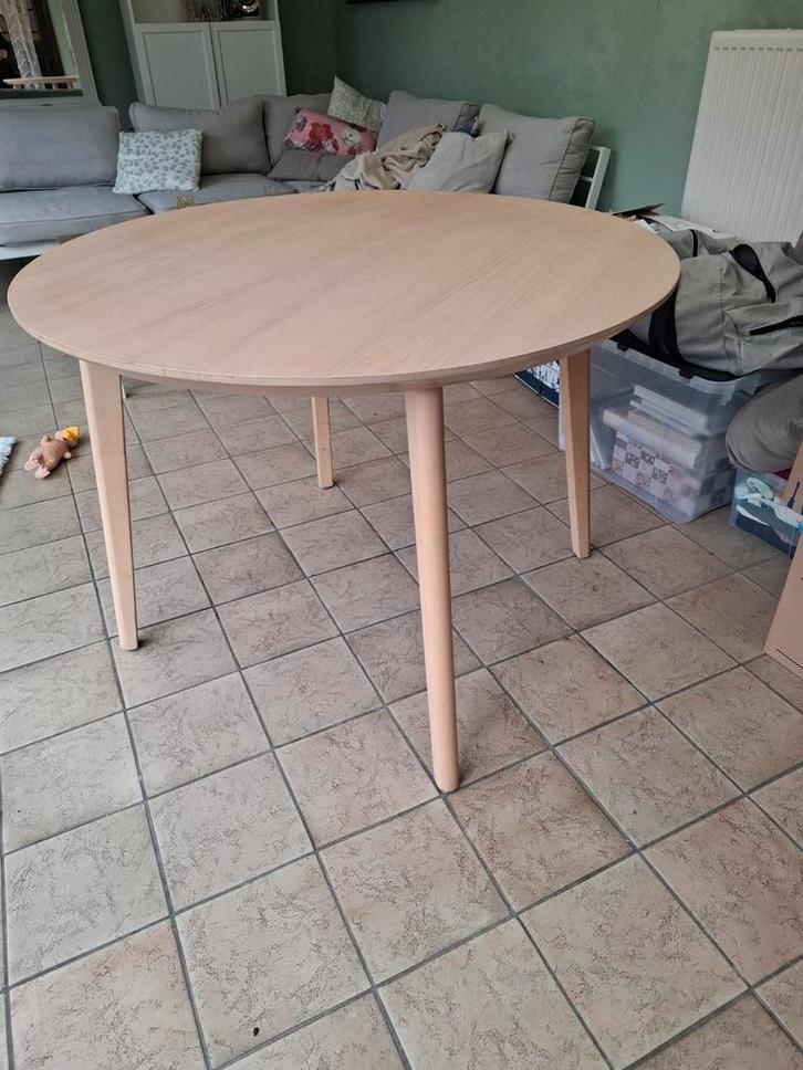 Ikea lisabo tafel, Huis en Inrichting, Tafels | Eettafels, Gebruikt, 100 tot 150 cm, 100 tot 150 cm, Vier personen, Rond, Overige houtsoorten