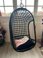 Zwarte hangstoel, Huis en Inrichting, Stoelen, Ophalen, Zwart, Zo goed als nieuw, Eén