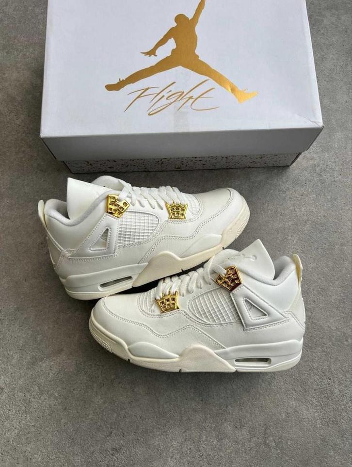 Jordan 4 Metallic Gold - !SUPER QUALITY!, Kleding | Heren, Schoenen, Nieuw, Wit, Ophalen of Verzenden