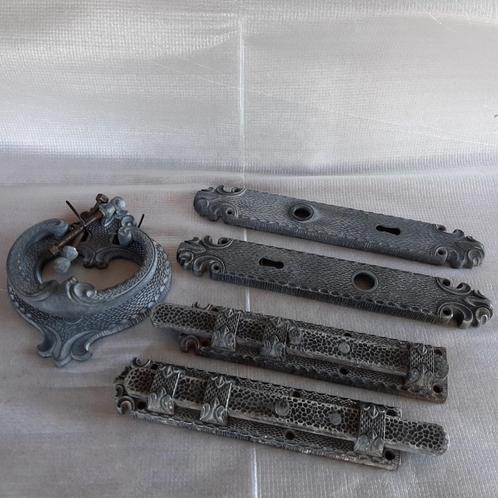 Vintage deurklopper, 2 grendels, 2 slotplaten VCR Italy Brev, Antiek en Kunst, Antiek | Overige Antiek, Ophalen