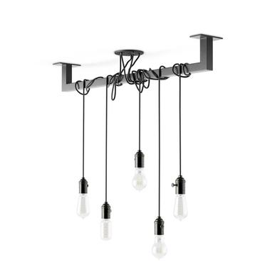 Loftbar zwart stalen loftbar lamp incl lampen beschikbaar voor biedingen