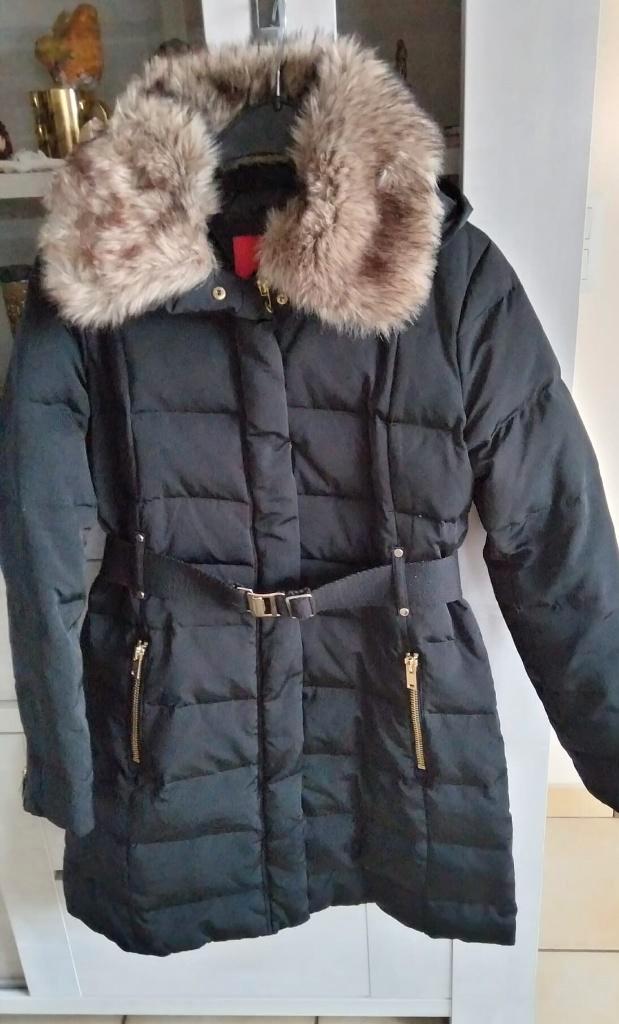 zwarte donsjas / winterjas mango suit maat M, Kleding | Dames, Jassen | Winter, Zo goed als nieuw, Maat 38/40 (M), Zwart, Ophalen of Verzenden