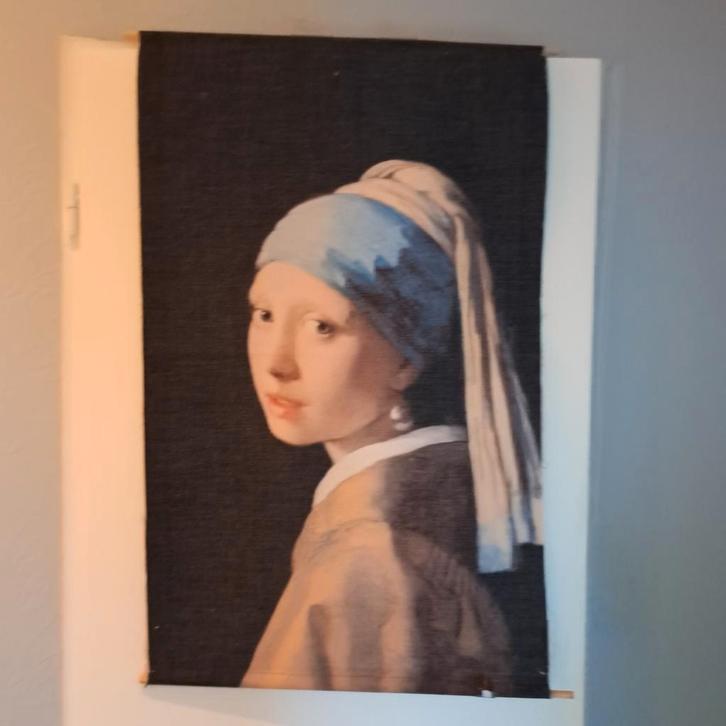 NIEUW: Wanddoek meisje met de parel- Countryfield, Huis en Inrichting, Woonaccessoires | Schilderijen, Tekeningen en Foto's, Nieuw