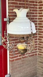 Oude Hanglamp met glazen kap, Huis en Inrichting, Lampen | Hanglampen, Ophalen, Gebruikt, Glas, 50 tot 75 cm