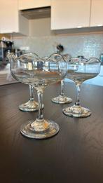 Vintage ijscoupes met wavelrand 4x, Verzamelen, Glas en Borrelglaasjes, Ophalen, Zo goed als nieuw, Overige typen