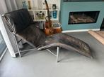 MOET NU WEG: Tord Björklunds IKEA ligstoel “SKYE” zwart leer, Ophalen, Gebruikt, Minder dan 150 cm, Ikea, vintage