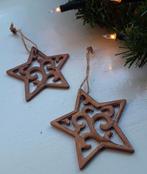Houten ster - koperkleurig - hanger - kerstdecoratie - barok, Diversen, Kerst, Ophalen of Verzenden, Zo goed als nieuw