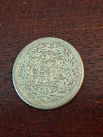 munt Nederland 25 cent 1925 zilver, Postzegels en Munten, Munten | Nederland, Zilver, 25 cent, Ophalen of Verzenden, Koningin Wilhelmina