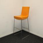 Montis Jim Barkruk ,Designkrukken ,Licht Oranje Leer H 84 cm, Huis en Inrichting, Gebruikt, Met voetsteun, 60 tot 90 cm, Ophalen of Verzenden