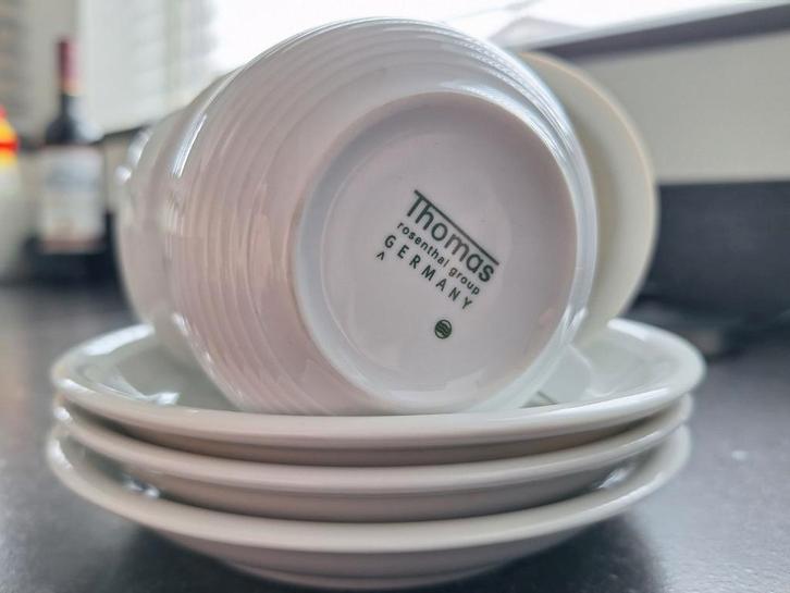 Thomas - Trend Wit 6 kop en schotel Thomas Rosenthal Group, Huis en Inrichting, Keuken | Servies, Zo goed als nieuw, Kop(pen) en/of Schotel(s)