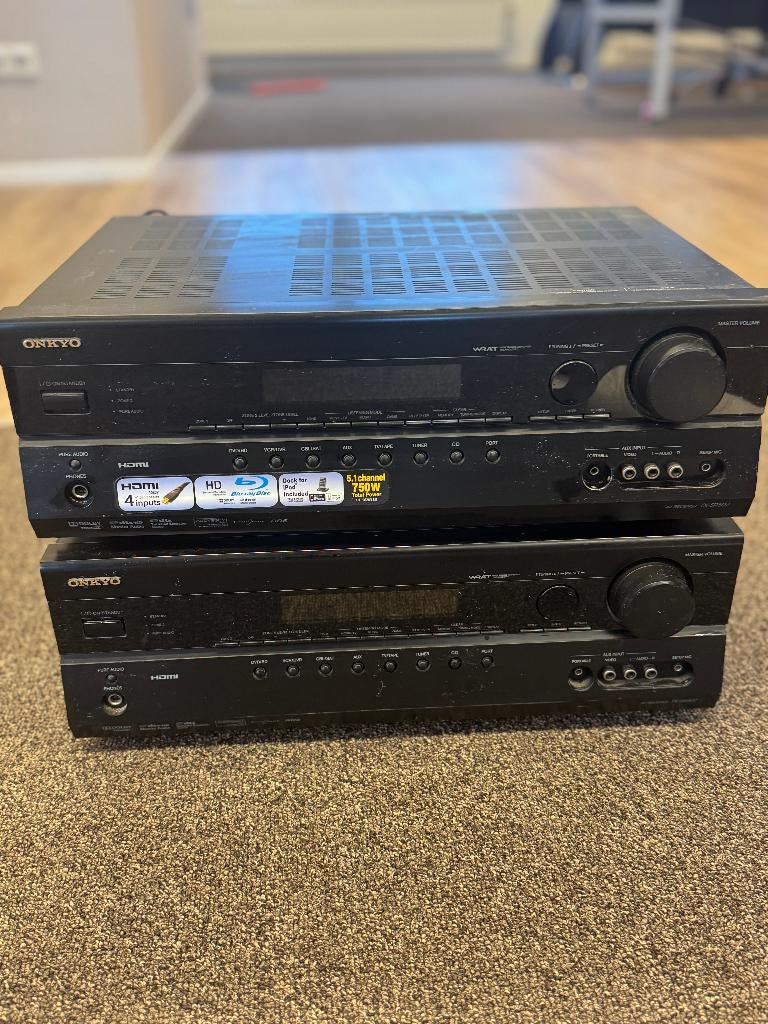 Te koop: 2 stuks Onkyo TX-SR507 AV receiver, Ophalen of Verzenden, Gebruikt, 120 watt of meer, Onkyo