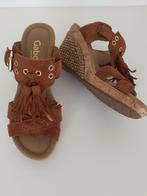 Mooie leren Gabor slippers 37, Kleding | Dames, Schoenen, Bruin, Gabor, Zo goed als nieuw, Sandalen of Muiltjes