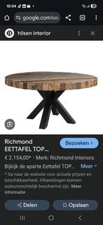 Richmond eettafel 140 rond grof houten eettafel., Ophalen, Rond, 100 tot 150 cm, 100 tot 150 cm