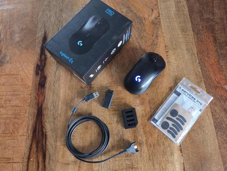 Logitech G Pro Wireless Zwart Muis, Computers en Software, Muizen, Gebruikt, Muis, Linkshandig, Rechtshandig, Draadloos, Gaming muis