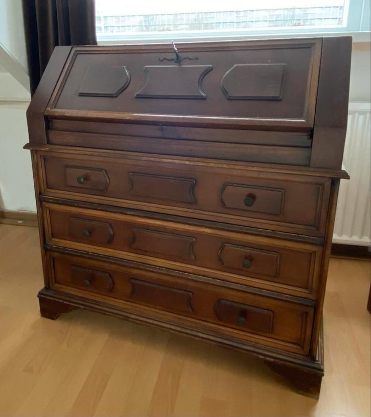 Houten Secretaire Bureau met 3 lades, Huis en Inrichting, Kasten | Dressoirs, Gebruikt, 50 tot 100 cm, 25 tot 50 cm, Met lade(s)