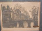 LEIDSEGRACHT, bij AVOND, Mooie ets van Johannes JOSSEAUD,, Antiek en Kunst, Ophalen of Verzenden
