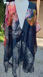 Kimono kaftan zijde jurk blauw roze 44/46/48, Ophalen of Verzenden, Nieuw, Maat 42/44 (L), Blauw