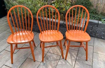 3 Landelijke Eetkamerstoelen / spijlstoelen - DIY Kleur! beschikbaar voor biedingen