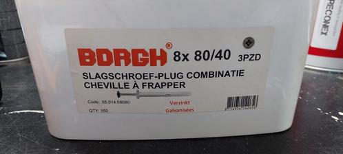 Borgh - slagschroef-pluggen 8x80 verzinkt - 300 stuks, Doe-het-zelf en Verbouw, Overige Doe-het-zelf en Verbouw, Nieuw, Ophalen of Verzenden