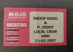 Snoop Dogg BACKSTAGE PASS P.Diddy Amsterdam 2007, Gebruikt, Verzenden, Gebruiksvoorwerp