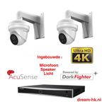 8MP Hikvision AcuSense Darkfighte IP PoE  set/NVR+2x camera, Nieuw, Buitencamera, Ophalen of Verzenden