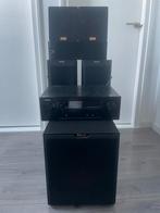 Complete home cinema set - speakers, subwoofer & receiver, Audio, Tv en Foto, Luidsprekers, Subwoofer, Zo goed als nieuw, 120 watt of meer