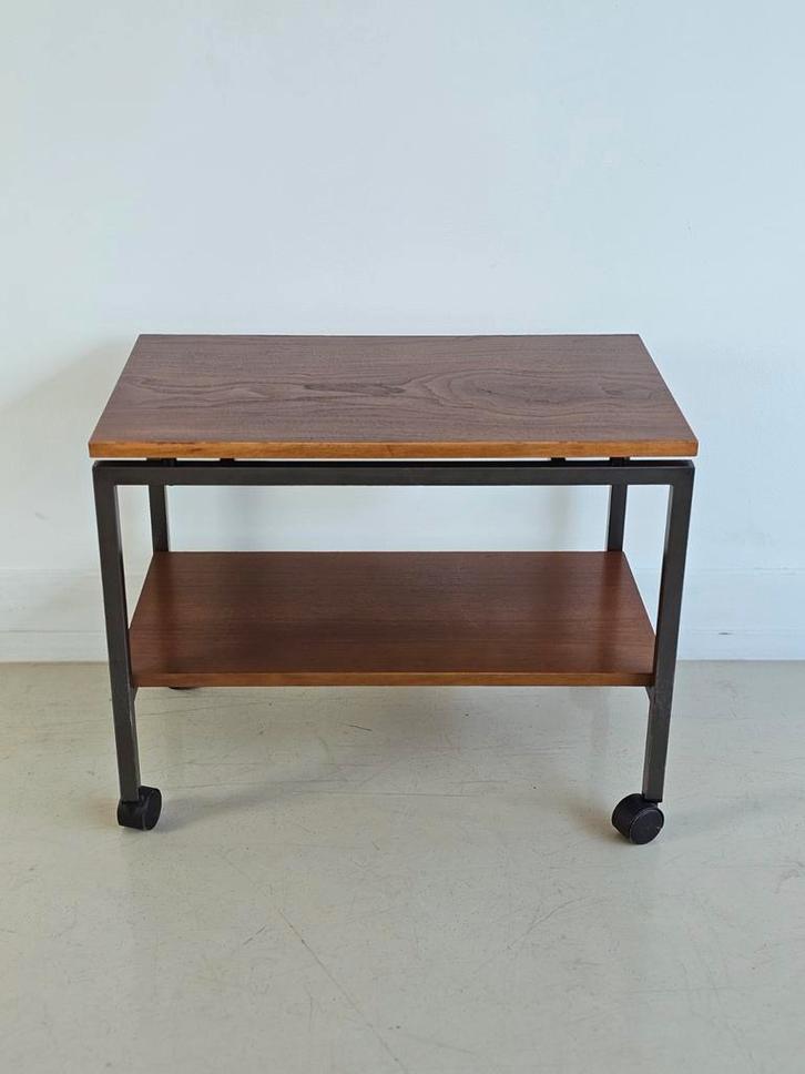 Vintage serveerwagen trolley bijzettafel audiomeubel tv kast, Huis en Inrichting, Tafels | Sidetables, Gebruikt, 25 tot 50 cm