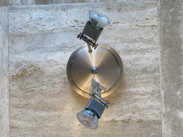 Dijkstra lamp – plafonnière – 2 draaibare spots – aluminium beschikbaar voor biedingen