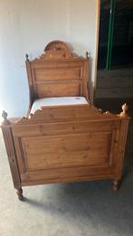 Antiek grenen bed, Ophalen, Gebruikt, Eenpersoons, Bruin