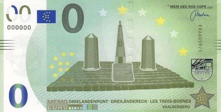 België 0-Euro biljet Drielandenpunt, Postzegels en Munten, Bankbiljetten | België, Los biljet, Ophalen of Verzenden