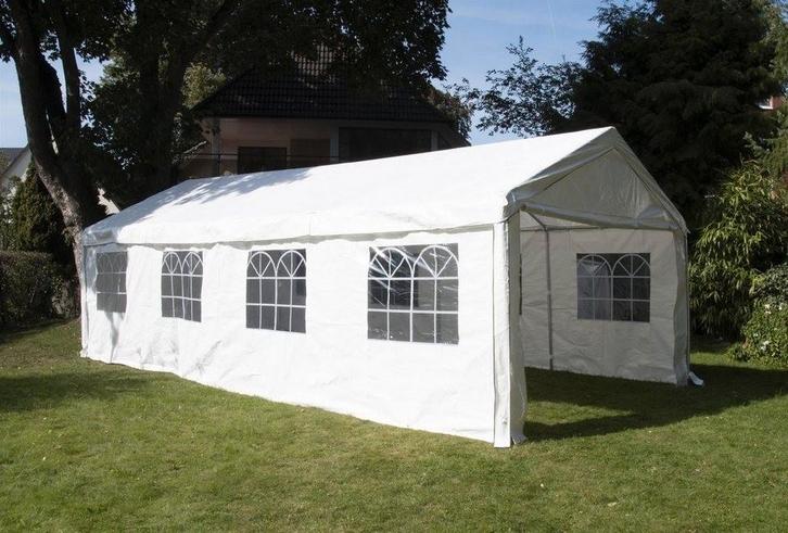 Te huur party tent 8x4m, +/- 55 pers, makkelijk opzetbaar., Tuin en Terras, Partytenten, Nieuw, Partytent, Ophalen