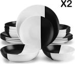32-delige serviesset wit/zwart - Keramiek, Huis en Inrichting, Keuken | Servies, -, Verzenden, Keramiek, -