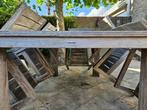 Tuinset, hardhout, met 6 stoelen, Ophalen, Gebruikt, Hardhout, 6 zitplaatsen