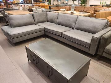 Nieuwe hoekbank Twenty Five leer microvezel grijs 290x215cm beschikbaar voor biedingen