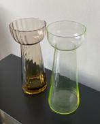 2x hyacint vazen antiek., Gebruikt, Overige kleuren, Ophalen of Verzenden, Glas
