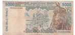 West-Afrikaanse Staten / Niger (H), 5000 Francs, 1995, Postzegels en Munten, Bankbiljetten | Afrika, Los biljet, Ophalen of Verzenden