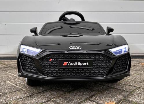 Audi R8 12v zwart Afstands / Bluetooth - Leder - Rubberban, Kinderen en Baby's, Speelgoed | Buiten | Voertuigen en Loopfietsen